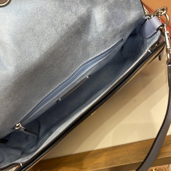 Coach Georgie Shoulder Bag In Signature Canvas Light Khaki / Marble Blue - Picture 9 of 16